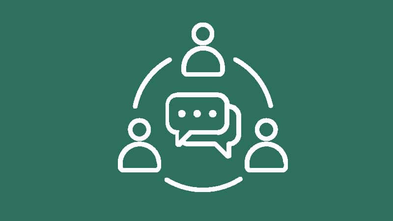 Vector graphic of a conversation across individual_focus areas